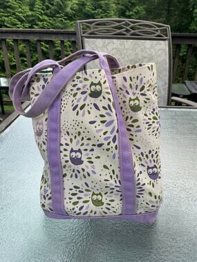 Barnes & Noble Purple Owl Canvas Tote Bag